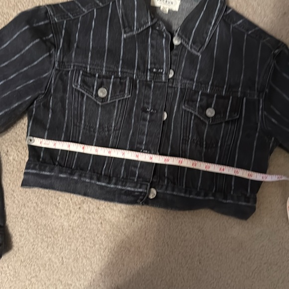 PacSun Black and White Stripe Jean Jacket - Picture 7 of 9